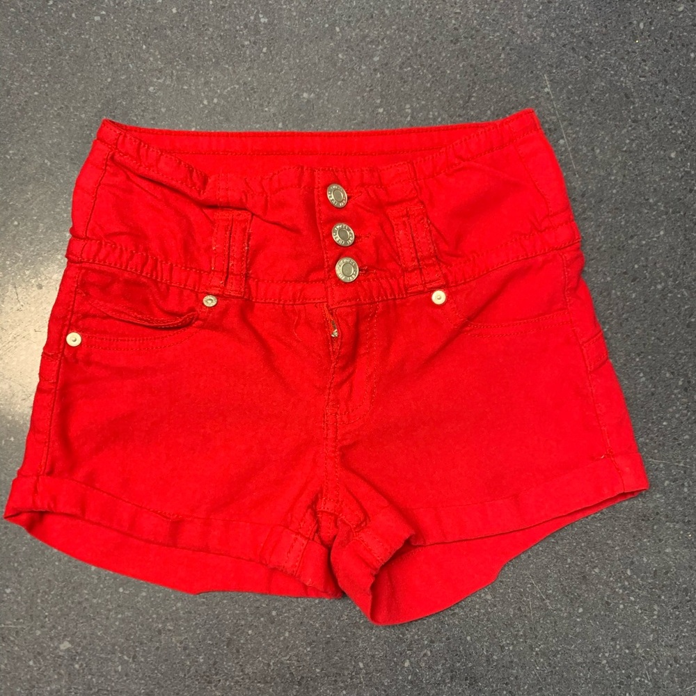High waisted red Rue 21 shorts (: